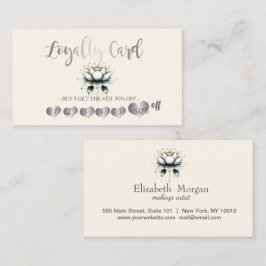 Moderne Elegante Zilveren Harten, Witte Lotus Klantenkaartje