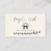 Moderne Elegante Zilveren Harten, Witte Lotus Klantenkaartje (Voorkant)