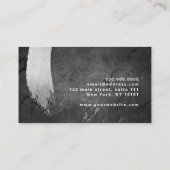 Moderne, elegante zilveren penseelmake-up & haar visitekaartje (Achterkant)