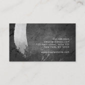 Moderne, elegante zilveren penseelmake-up & haar visitekaartje (Achterkant)