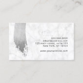 Moderne, elegante zilveren penseelmake-up & haar visitekaartje (Achterkant)