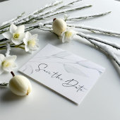 Moderne elegante zilveren winterbladeren Waterverf Briefkaart