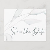 Moderne elegante zilveren winterbladeren Waterverf Briefkaart (Voorkant)