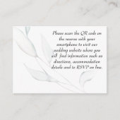 Moderne elegante zilveren winterbladeren Waterverf Informatiekaartje (Voorkant)