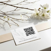 Moderne elegante zilveren winterbladeren Waterverf Informatiekaartje