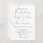 Moderne elegante zilveren winterbladeren Waterverf Kaart (Voorkant)