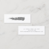 Moderne, elegante, zilverpenseelstreek Eenvoudige Mini Visitekaartje (Voorkant / Achterkant)