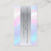 Moderne elegante zilverschaar, holografisch visitekaartje (Achterkant)