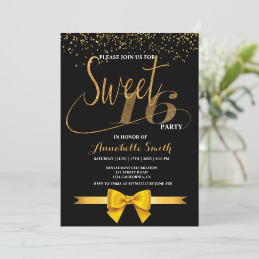 Moderne elegante zoete uitnodiging 16 (Staand voorkant)