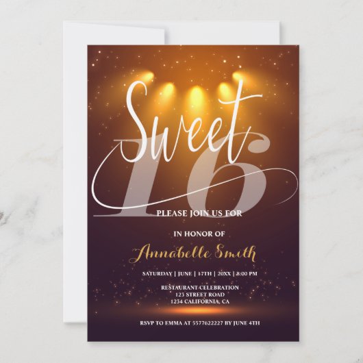 Moderne elegante zoete uitnodiging 16 (Voorkant)