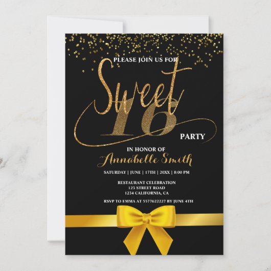 Moderne elegante zoete uitnodiging 16 (Voorkant)