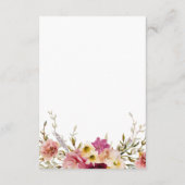 Moderne Elegante Zomer Meadow Bloemen Witte Huweli Informatiekaartje (Achterkant)