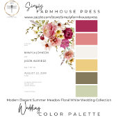 Moderne Elegante Zomer Meadow Bloemen Witte Huweli Kaart