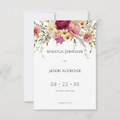 Moderne Elegante Zomer Meadow Bloemen Witte Huweli Save The Date (Achterkant)