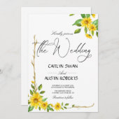 Moderne Elegante Zonnebloem Bloemen Kaart (Voorkant / Achterkant)