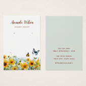 Moderne elegante zonnebloem oorbel display kaart (Voorkant /achterkant)