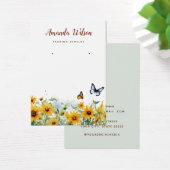 Moderne elegante zonnebloem oorbel display kaart (Bureau)