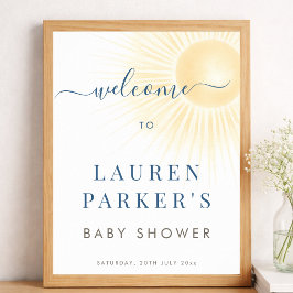 Moderne Elegante Zonneschijn Baby Shower Welkomstb Poster
