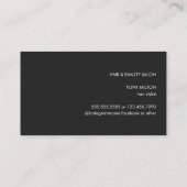 Moderne Elegante Zwart Beige Schaar Haar Stylist Visitekaartje (Achterkant)