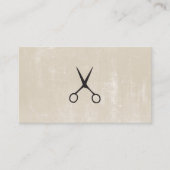 Moderne Elegante Zwart Beige Schaar Haar Stylist Visitekaartje (Voorkant)