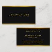 Moderne elegante zwart en goud cool design Sjabloo Visitekaartje (Voorkant / Achterkant)