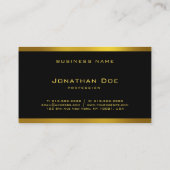 Moderne elegante zwart en goud cool design Sjabloo Visitekaartje (Achterkant)