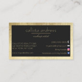 Moderne Elegante Zwart Goud Folie Box Rand Visitekaartje (Achterkant)