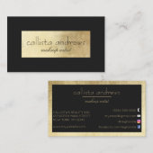 Moderne Elegante Zwart Goud Folie Box Rand Visitekaartje (Voorkant / Achterkant)