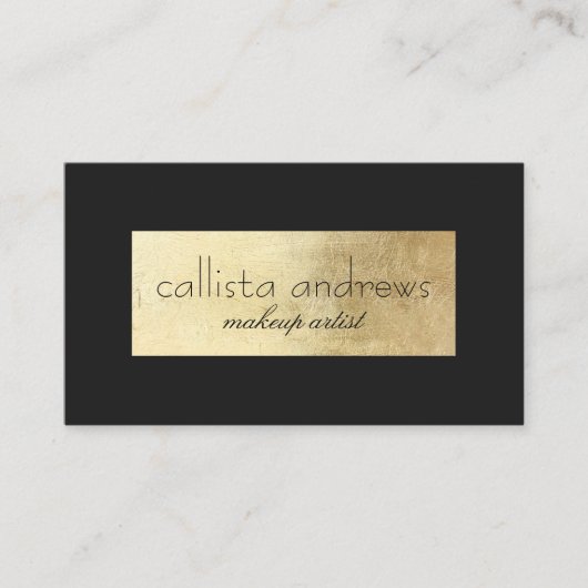 Moderne Elegante Zwart Goud Folie Box Rand Visitekaartje (Voorkant)