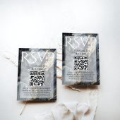 Moderne Elegante Zwart & Gouden Huwelijk RSVP Kaartje