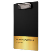 Moderne elegante zwart-gouden professional klembord (Links)