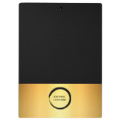 Moderne elegante zwart-gouden professional klembord (Achterkant)