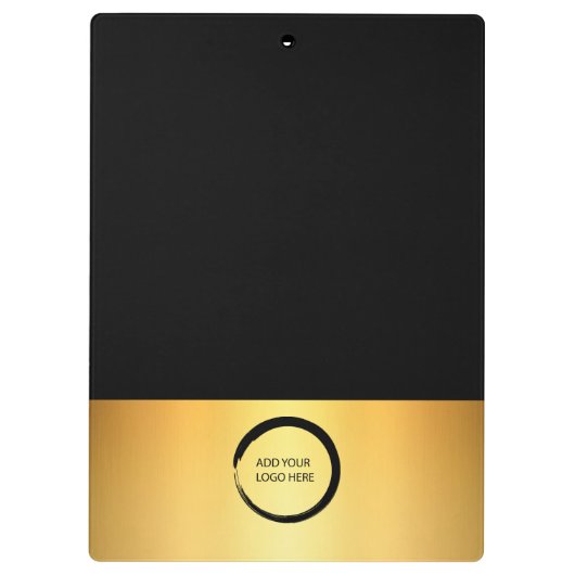 Moderne elegante zwart-gouden professional klembord (Achterkant)