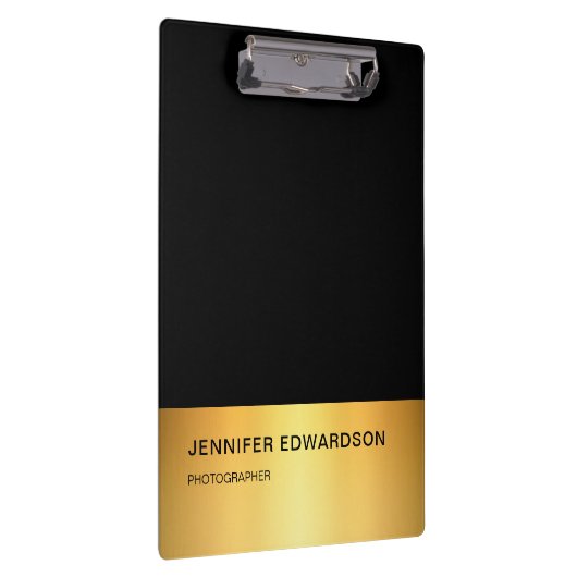 Moderne elegante zwart-gouden professional klembord (Rechts)