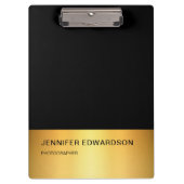 Moderne elegante zwart-gouden professional klembord (Voorkant)