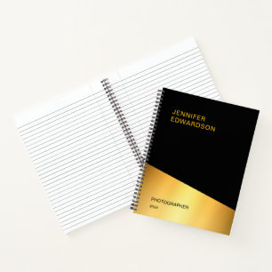 Moderne elegante zwart-gouden professional notitieboek