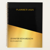 Moderne elegante zwart-gouden professional planner (Voorkant)