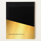 Moderne elegante zwart-gouden professional planner (Achterkant)
