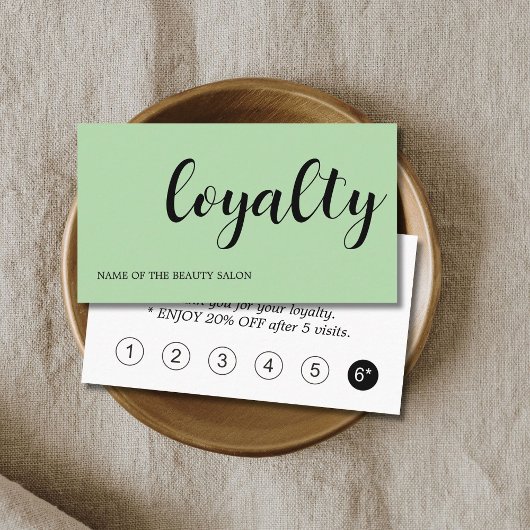 Moderne elegante zwart groen witte schoonheid klantenkaartje