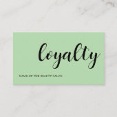 Moderne elegante zwart groen witte schoonheid klantenkaartje (Voorkant)