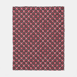 Moderne elegante zwart rood wit geruit fleece deken