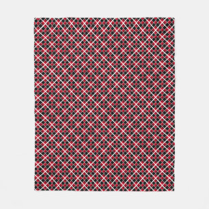 Moderne elegante zwart rood wit geruit fleece deken
