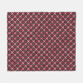 Moderne elegante zwart rood wit geruit fleece deken (Voorkant (Horizontaal))