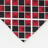 Moderne elegante zwart rood wit geruit fleece deken (Hoek)