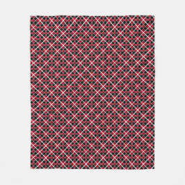 Moderne elegante zwart rood zilver geblokt fleece deken