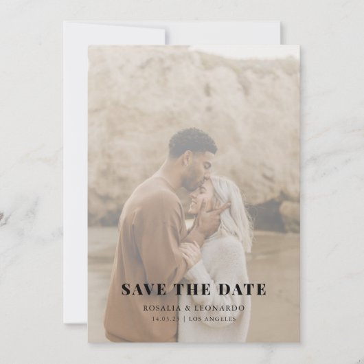 Moderne Elegante Zwart-Wit bruiloft Uitnodiging (Voorkant)