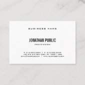 Moderne Elegante Zwart-Wit Duidelijke Professionee Visitekaartje (Achterkant)