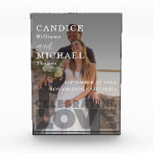 Moderne Elegante Zwart-Wit Fotobruiloft Fotoblokken (Voorkant)