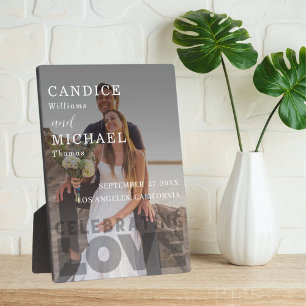 Moderne Elegante Zwart-Wit Fotobruiloft Fotoplaat