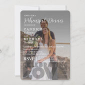 Moderne Elegante Zwart-Wit Fotobruiloft Kaart (Voorkant)